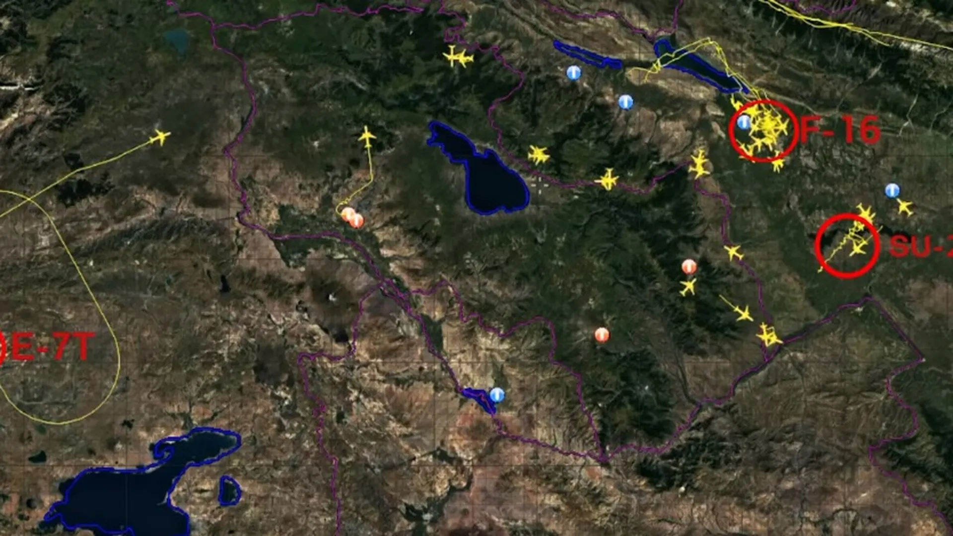 Минобороны Армении показало передвижения турецких истребителей