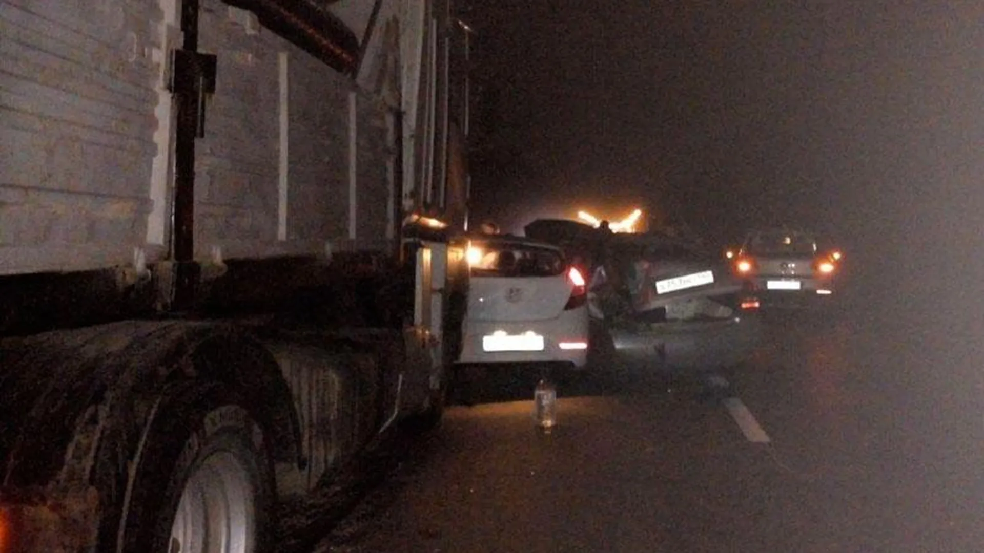 Ночная авария заблокировала въезд в Московскую область