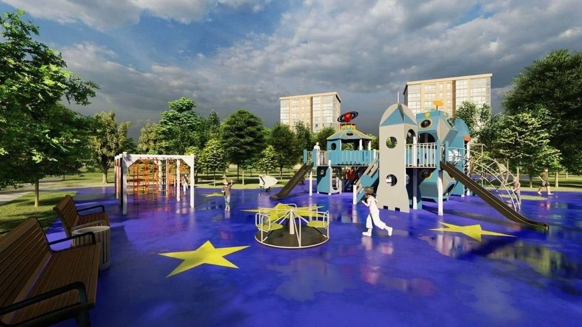 Большая детская площадка появится в сквере имени Стрекалова в Мытищах | 360°