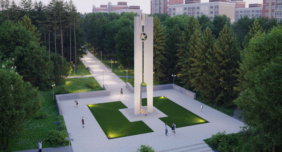 Площадь со стелой в Парке Победы в Пущине благоустроят к июлю