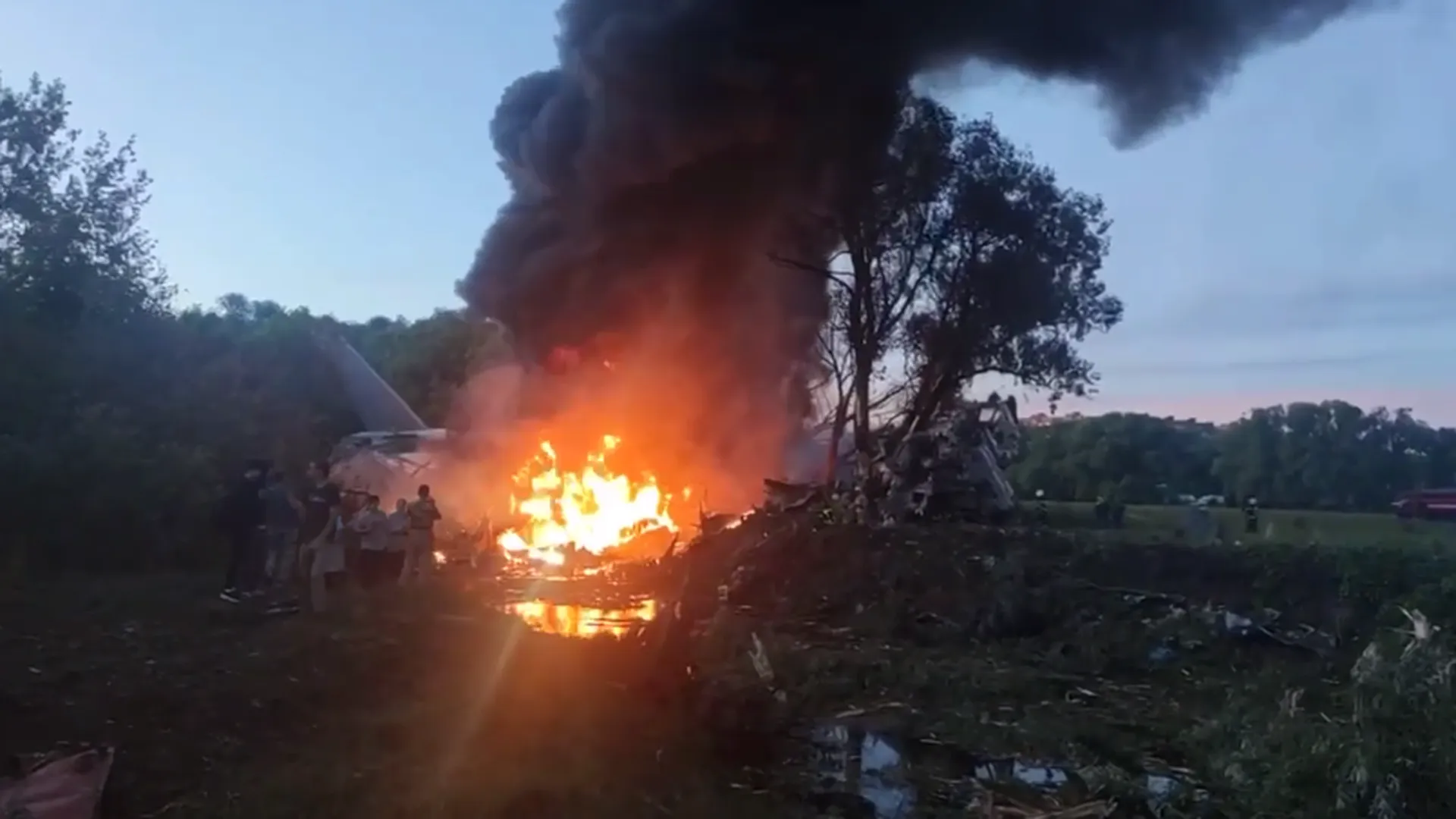 Последствия крушения самолета под Рязанью сняли на видео