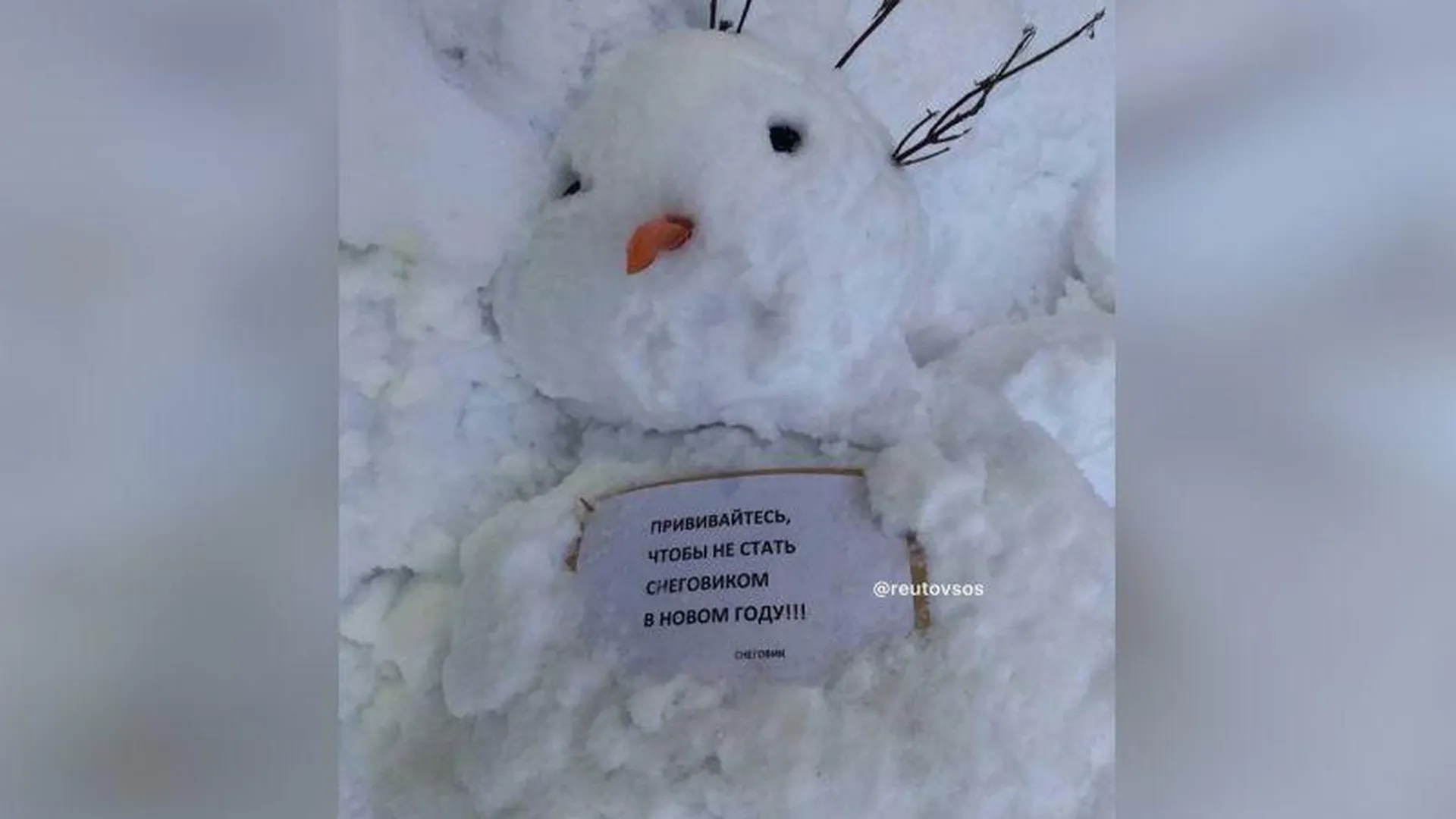 Снеговик напомнил о необходимости вакцинации в Реутове