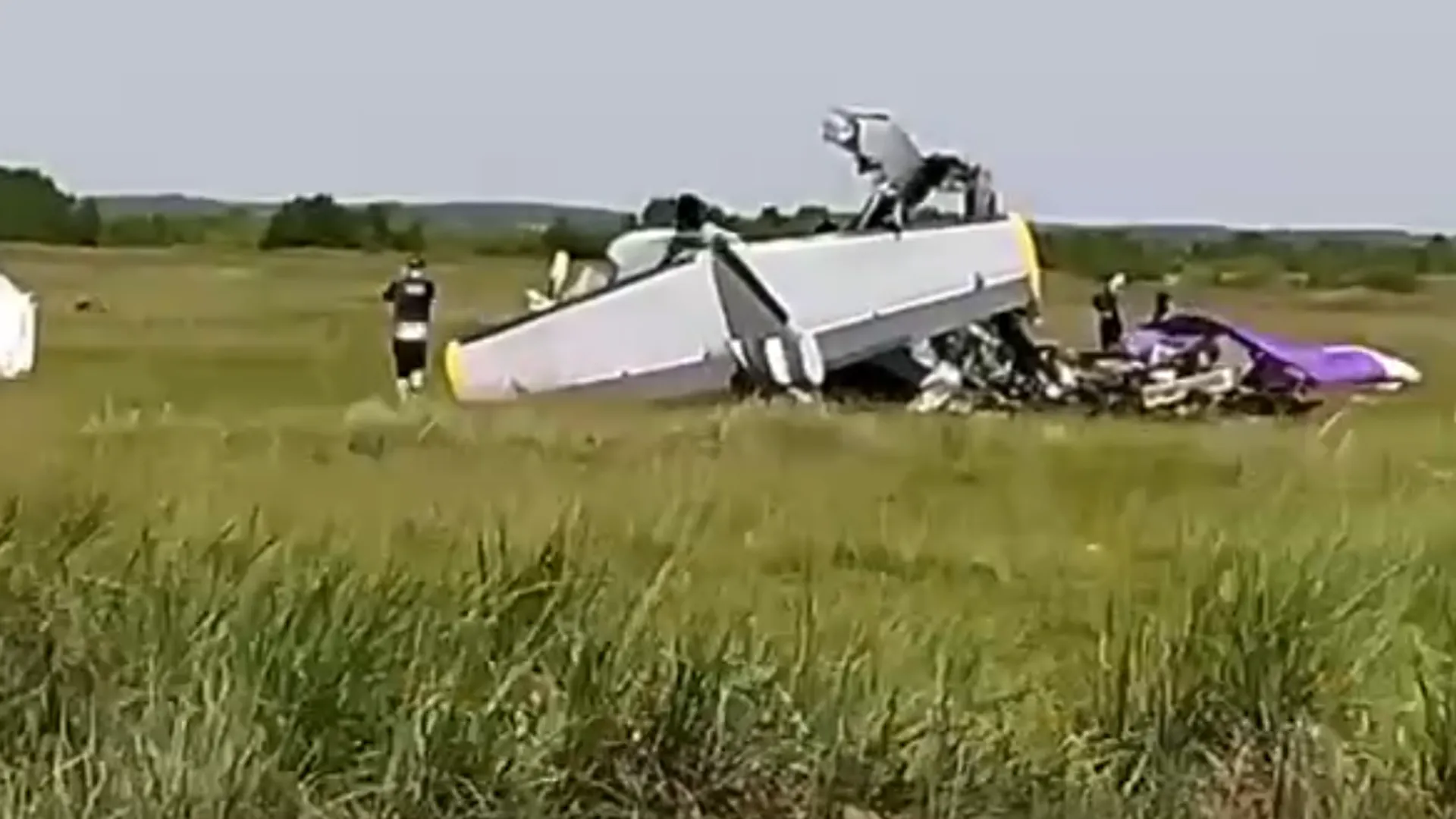 Появилось видео с места крушения самолета Л-410 в Кузбассе