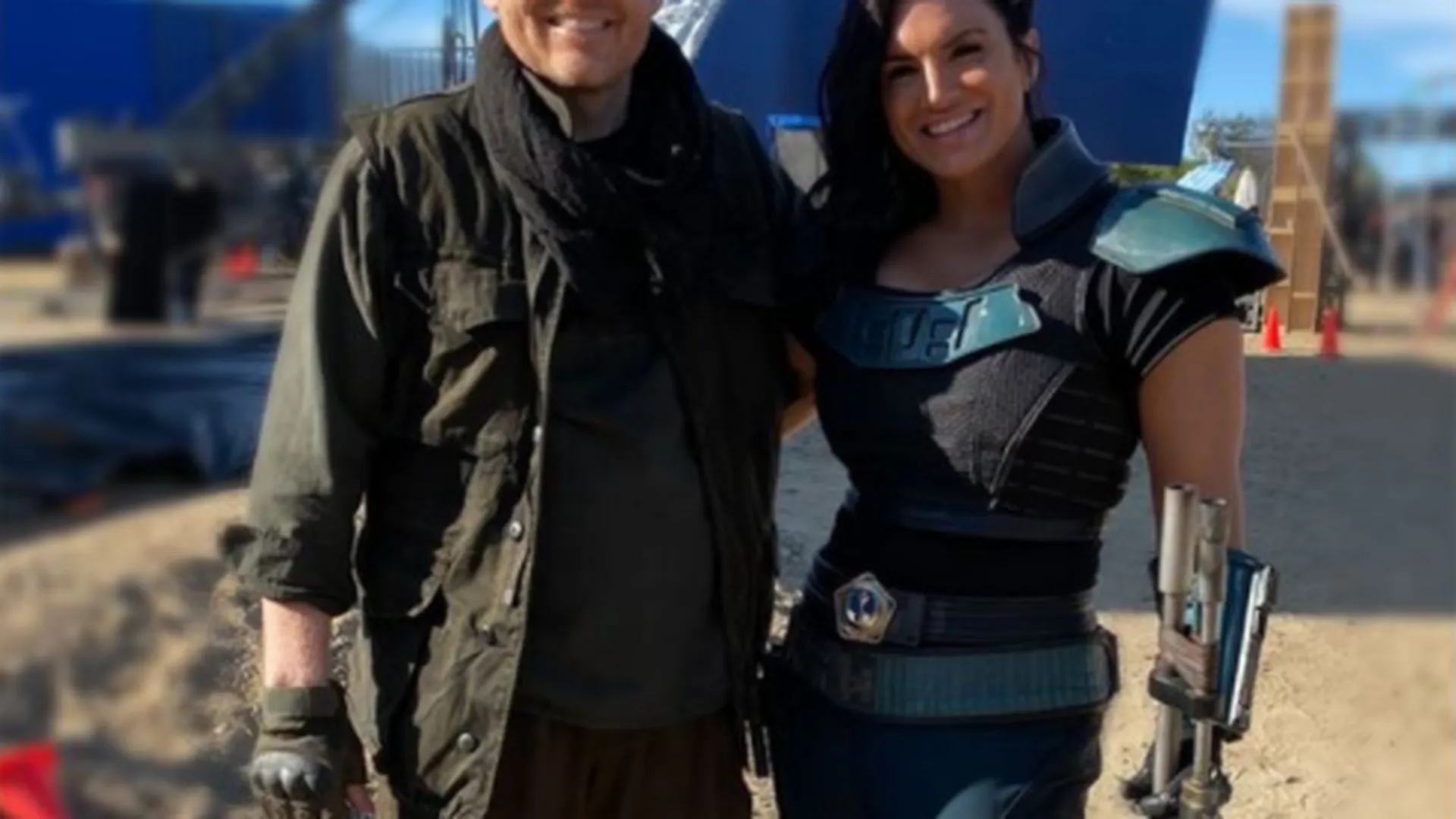 Джина Карано на съемках сериала "Мандалорец".