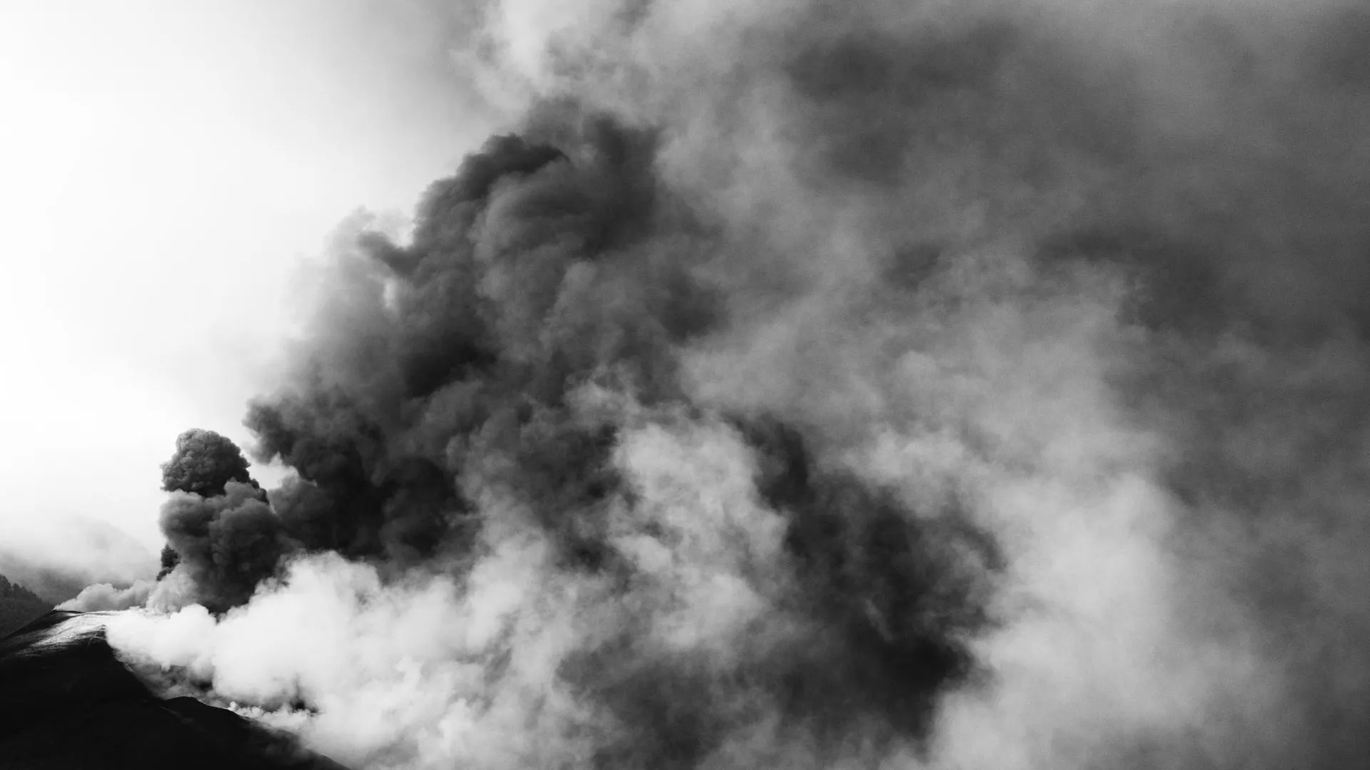 Пепловая буря произошла на склоне вулкана Шивелуч