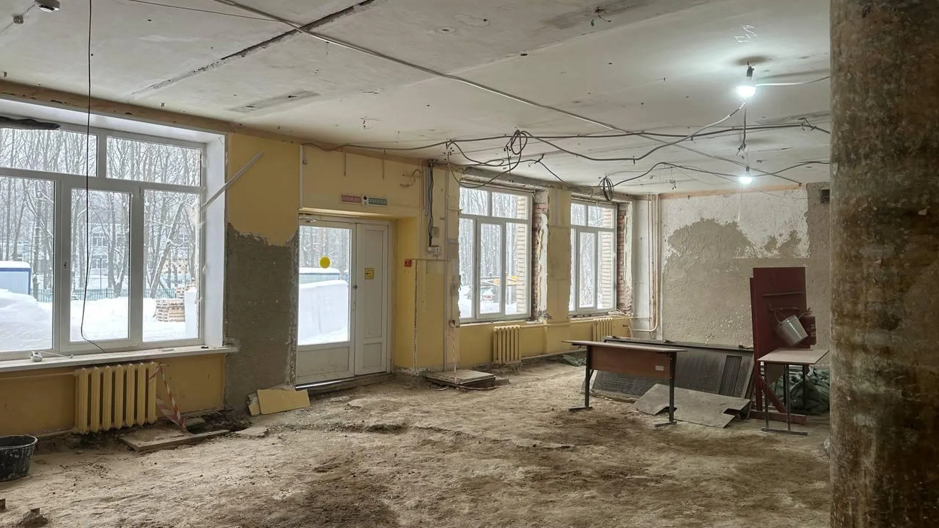 Капитальный ремонт продолжается в здании Голицынской школы в Одинцово