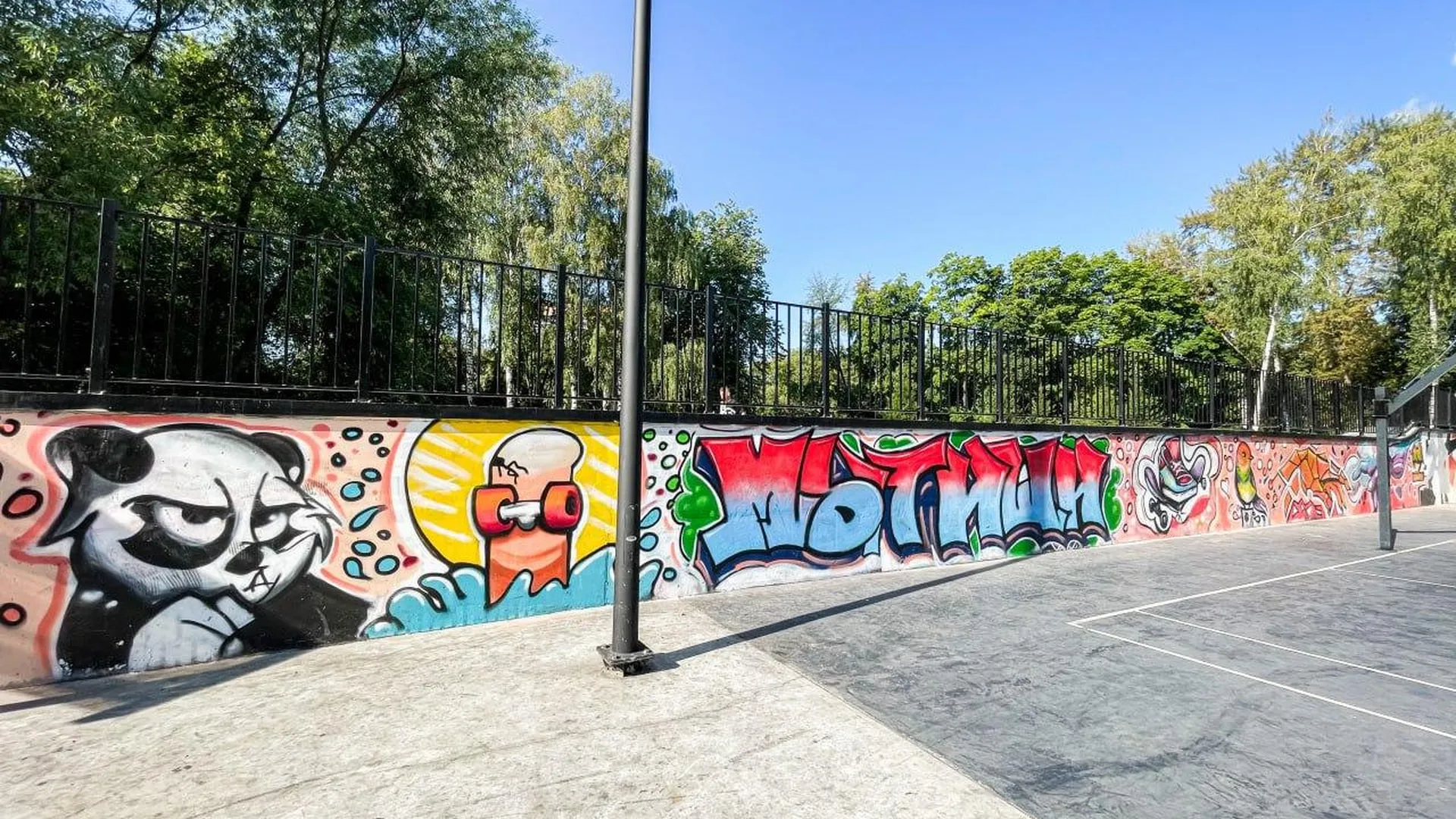 Новые граффити украсили скейт-площадку в Центральном городском парке Мытищ
